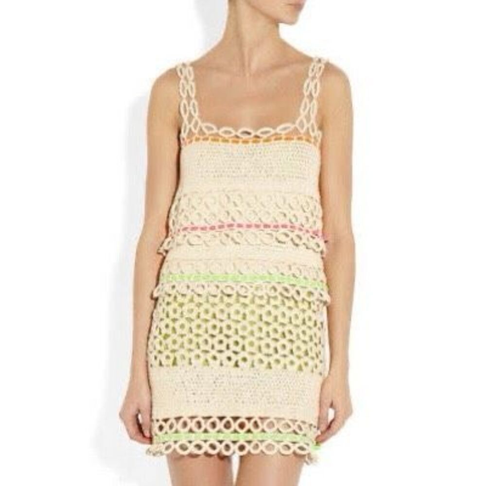 Moschino Crochet Mini Dress -  Boho Knit - Size US 10